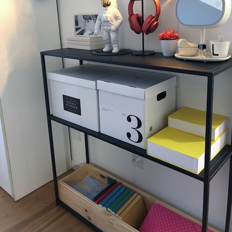 7.87 inch Wide Contemporary Console Table Metal Console Table with Shelf