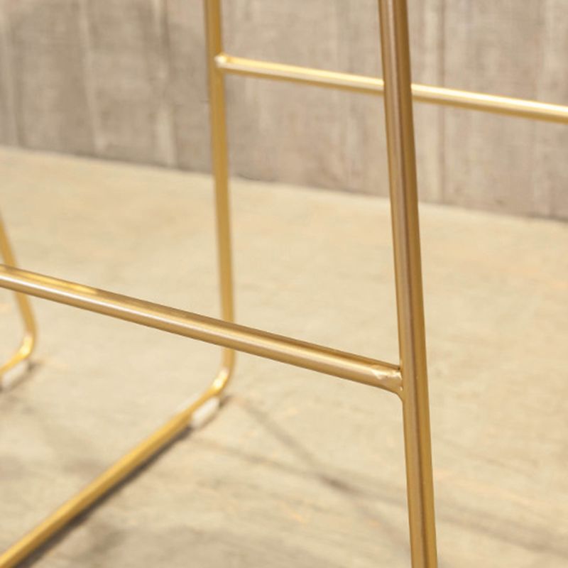 Tabourets de comptoir scandinaves en métal et tissu, tabourets de bar blancs à dossier bas avec siège rond