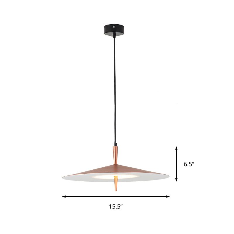 Colgante de suspensión delgada de oro rosa contemporáneo 1 luz acrílica acrílica luz de techo en luz blanca