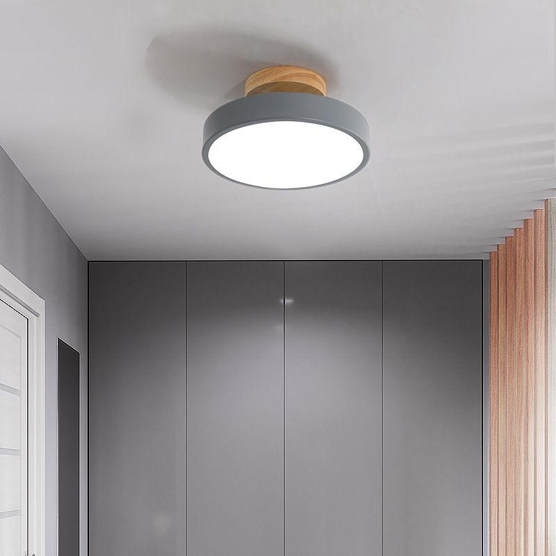 Macaron Style Ceiling Light LED Ceiling Mount Light with Acrylic Shade for Bedroom