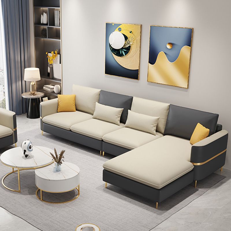 Scandinavian Cushion Back L-Shape Left Hand Facing 4-Seater Sofa