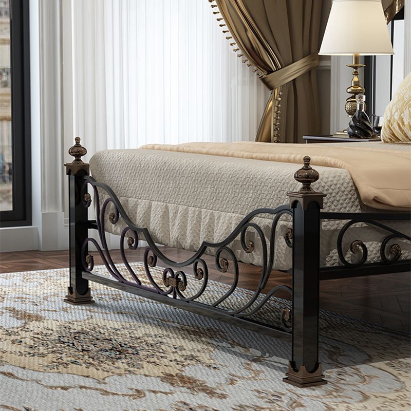 Industrial Bed with Headboard Standard Profile Bed with Metal Legs