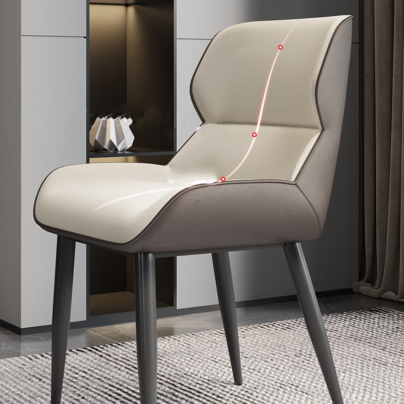 Modern Style Parsons Dining Chair Faux Leather Armless Dining Chair
