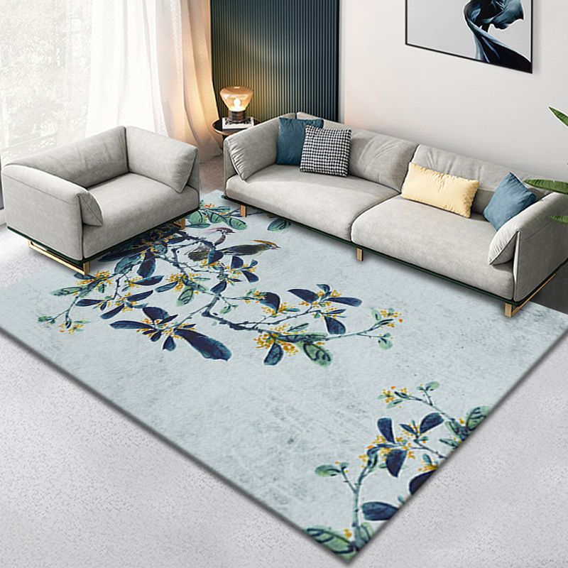 Tapis classique imprimé de branches d'encre, en Polyester mélangé de couleurs, résistant aux taches, pour l'intérieur, pour la décoration de la maison