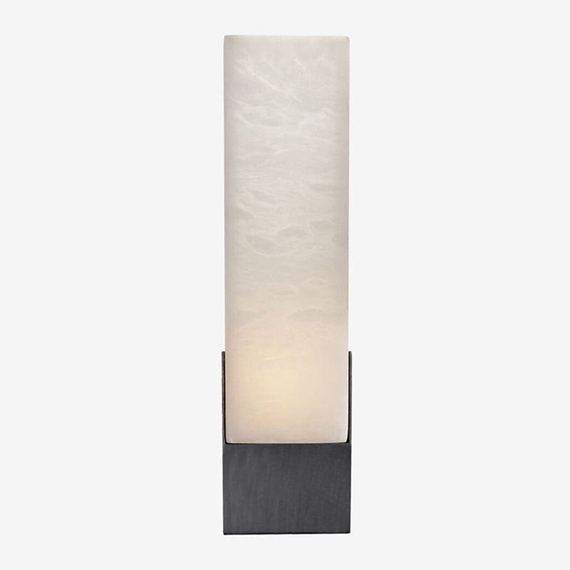 Modern Cuboid Sconce Light Fixture Stone 1-Light Wall Lights for Bedroom
