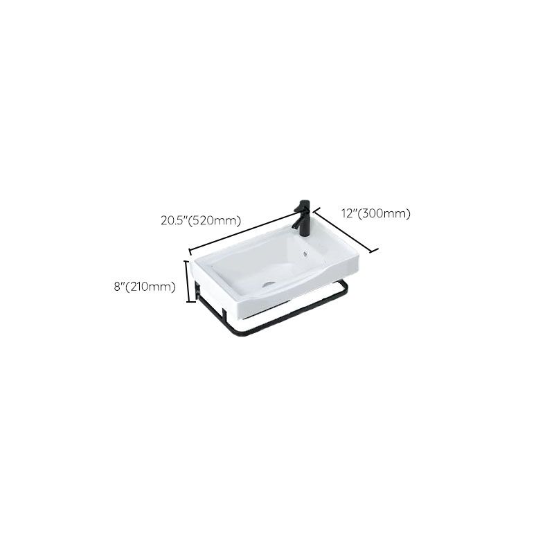 Contemporary Bathroom Sink with Pop-Up Drain Resin Specialty Wall Mount Bathroom Sink