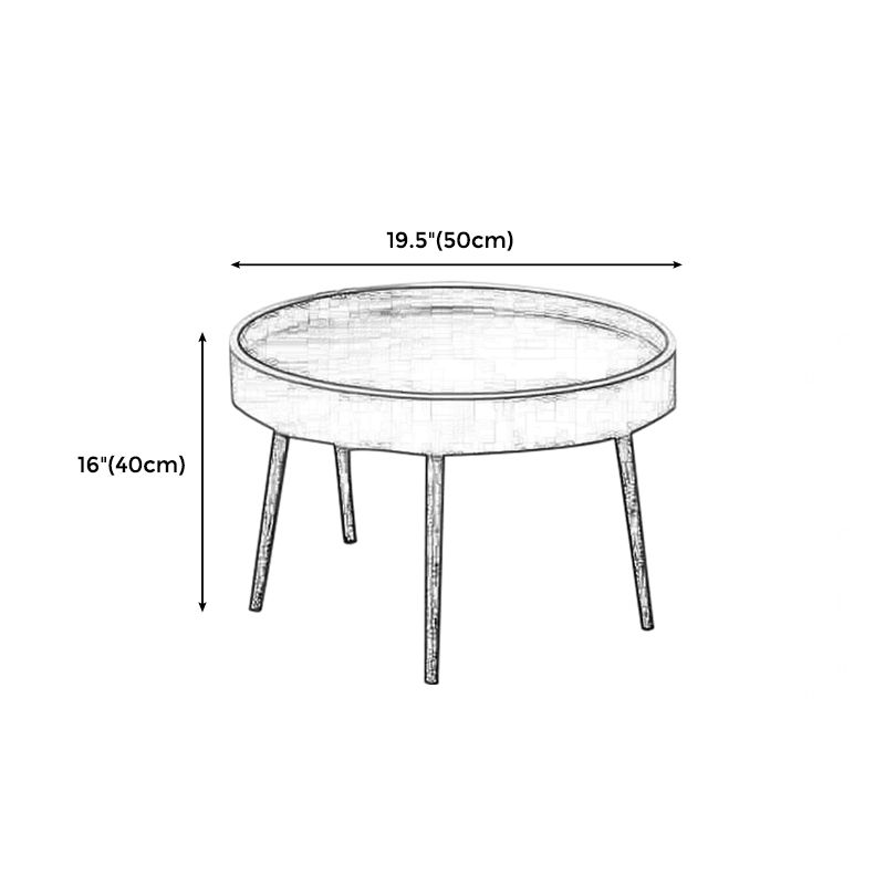 4 Legs Round Tray Top Coffee Table Contemporary Wood Coffee Table