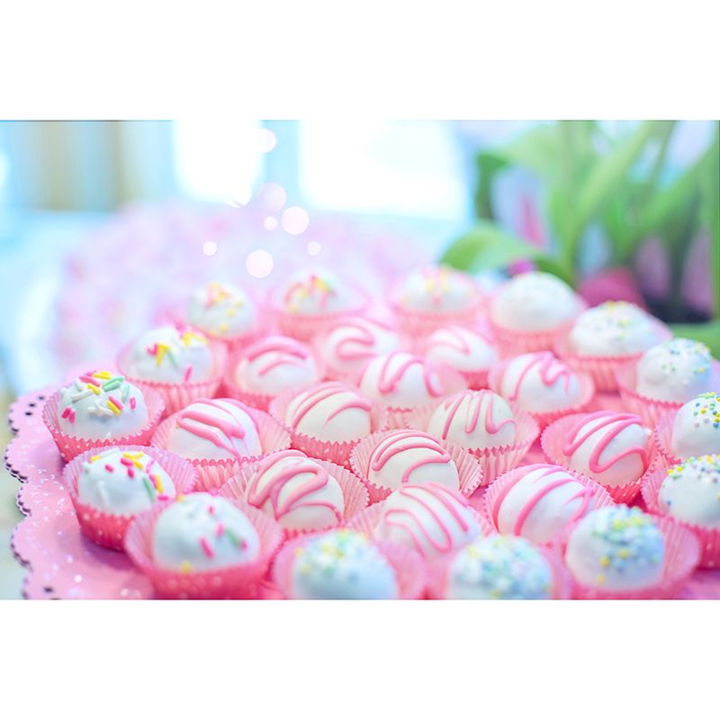 Sweet Cake Balls Dessert Mural Wallpaper for Dessert Shop, Personalized Size Available