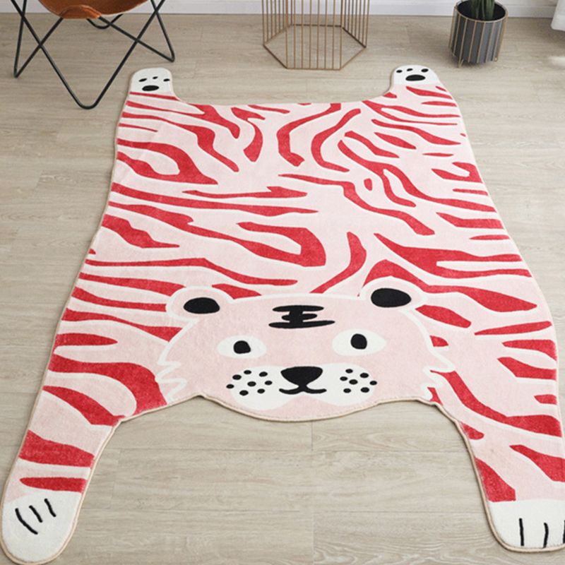 Brown Modern Carpet Polyester Tiger Carpet Non-Slip Backing Carpet for Living Room