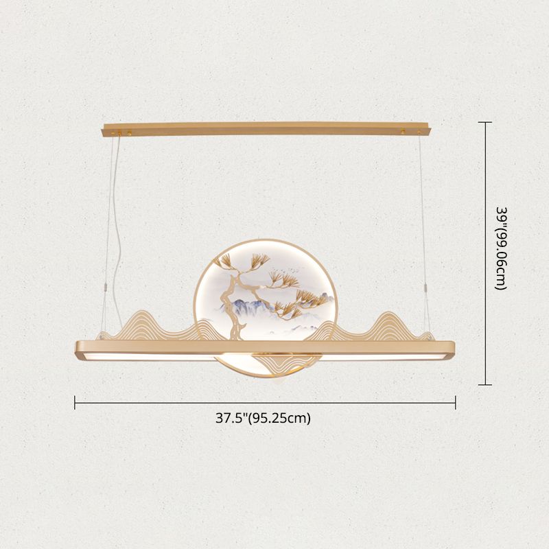 Lineair eilandhanger leidde Chinees modern plafond hanglampje voor eetkamer