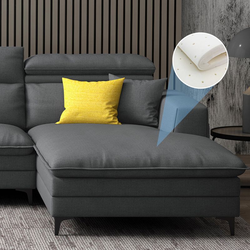 Linen Contemporary Cushions Sofa & Chaise Cushion Back Square Arm Sofa