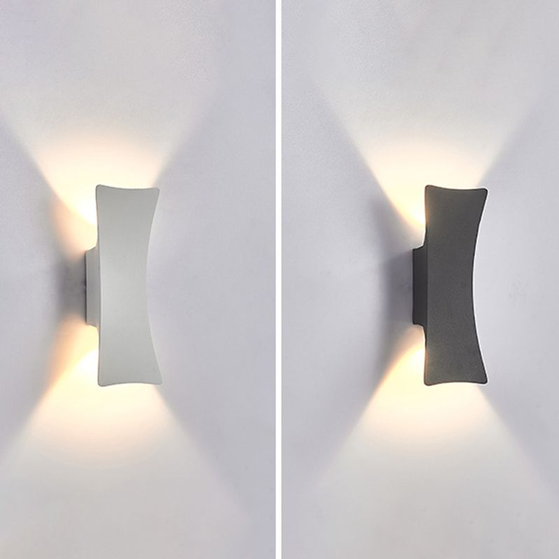 2-Light White/Black Modernism Wall Mounted Sconce Metal Shaded Wall Light