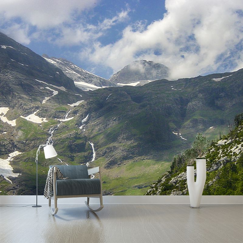 Mountain View Wall Mural Wallpaper Modern Mildew Resistant Wall Covering