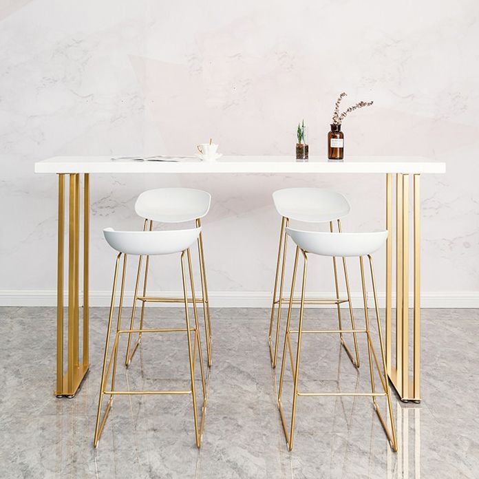 Luxury Rectangle Solid Wood Bar Table Set 1/3/5 Pieces Counter Table with High Stools