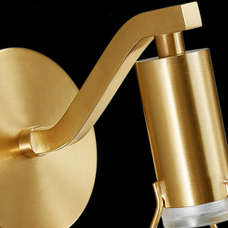 Tombra geométrica de 1 luces Medro de pared de estilo moderno Luz de montaje de pared de cristal en latón