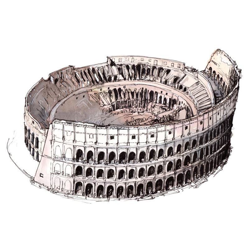 Famous Building Scene Mural Decal Modern Decorative Lobby Wall Art, Made to Measure