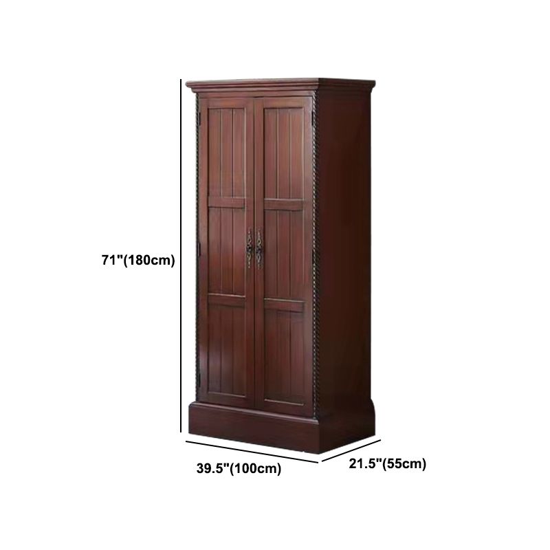 Birch Wood Storage Cabinet for Home Traditional Matte Finish Cabinet with Garment Rod
