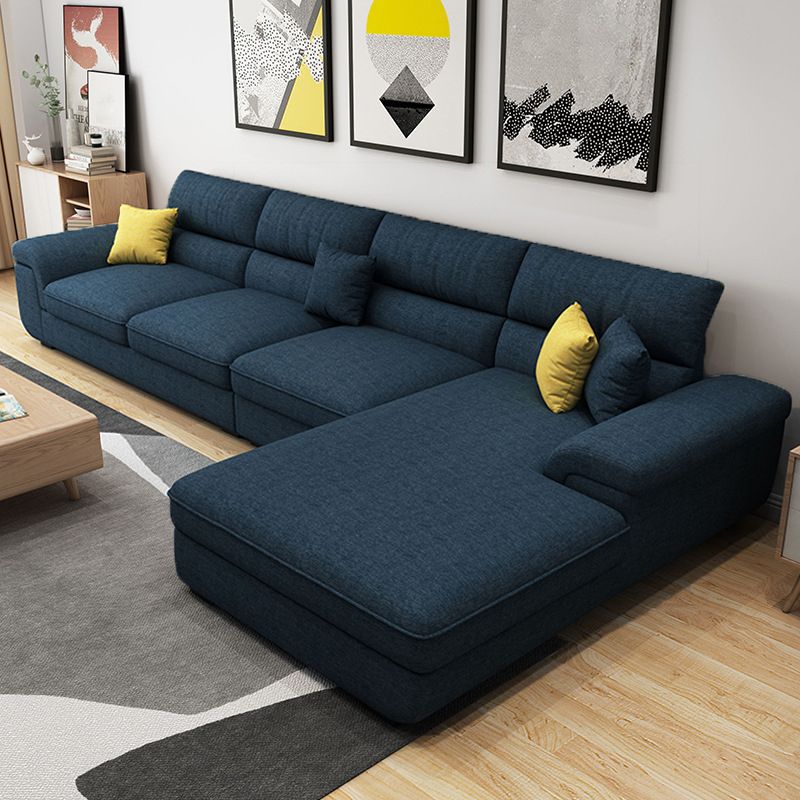 Nordic Cushions Stationary Fabric Living Room Recessed Arm Sofa