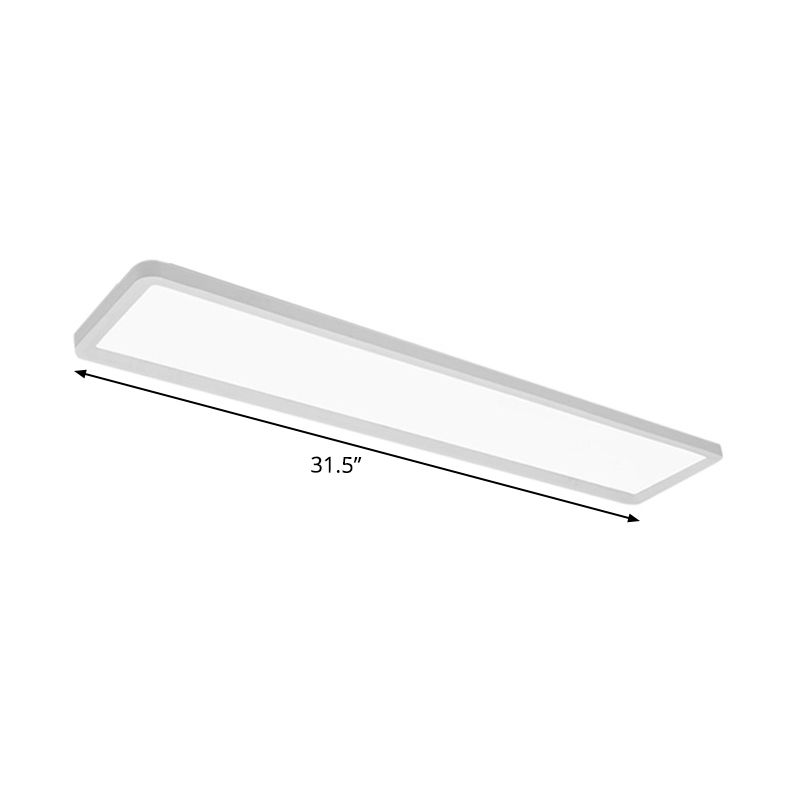 Plafonnier LED rectangulaire simple et ultra fin en fer, 16/19,5/31,5 pouces, pour porte, lumière blanche chaude/blanche