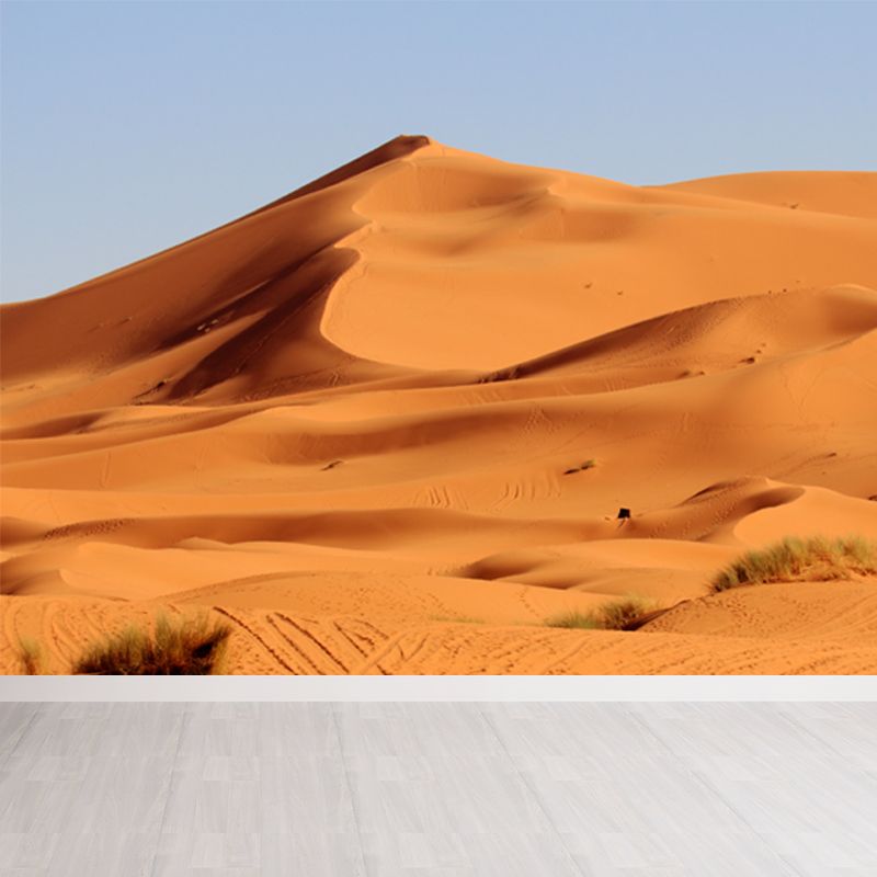 Contemporary Dune Landscape Wall Mural Yellow Living Room Wall Covering, Made to Measure