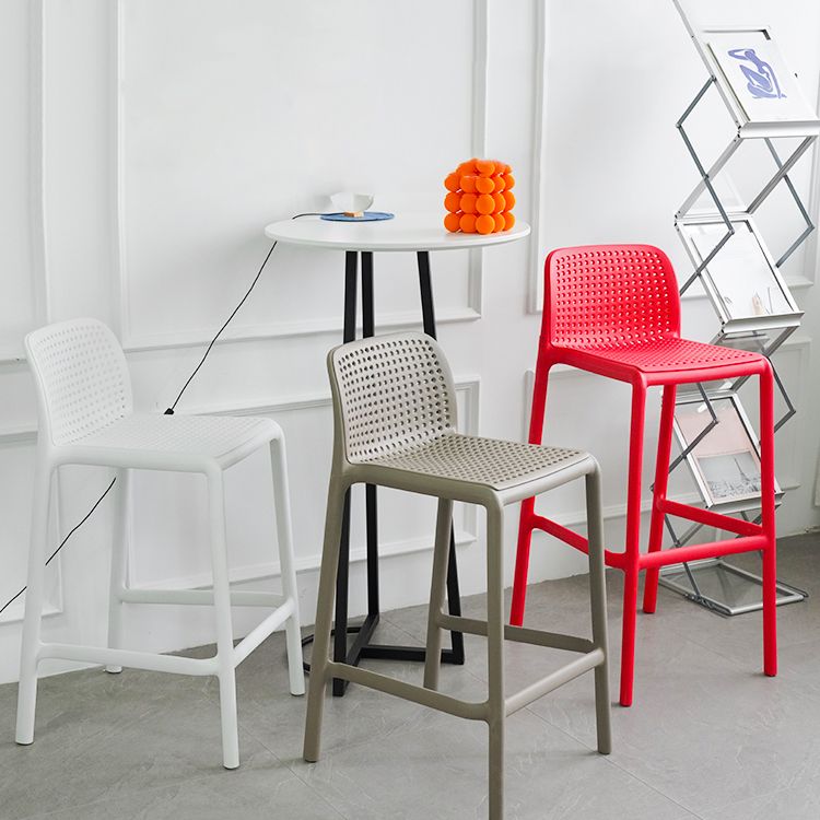 Skandinavischer Plastik -Esszimmer Armless Stuhl Low Back Bar Hocker für Küche