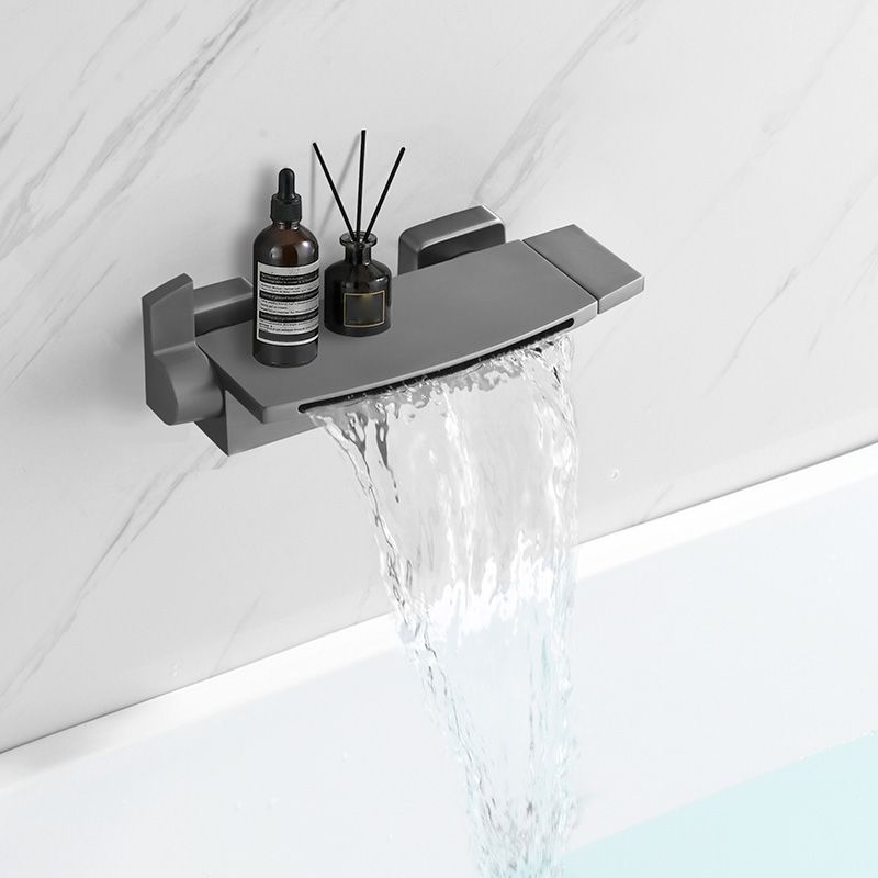 Modern Bathroom Faucet Two Handle Copper Wall Mounted Bathroom Faucet
