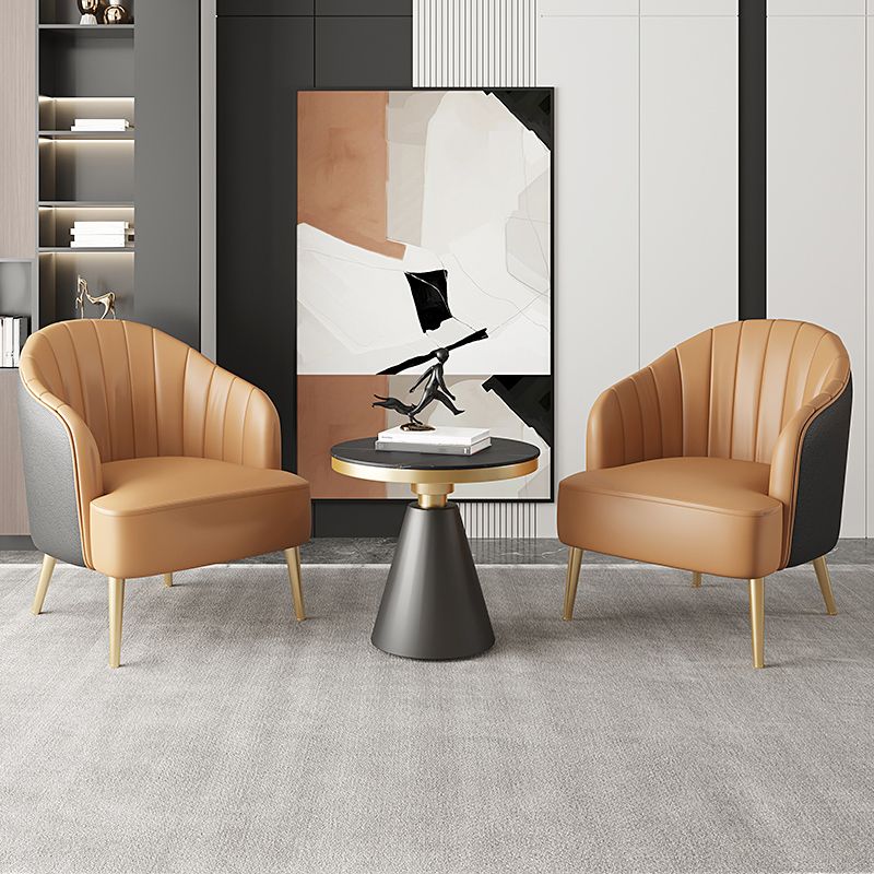 29.52" High Recessed Arms Chair Basic Four Leg Accent Armchair