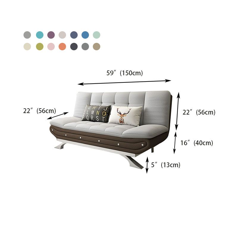 Convertible Sofa Fabric Split Back Sewn Pillow Back Settee for Living Room