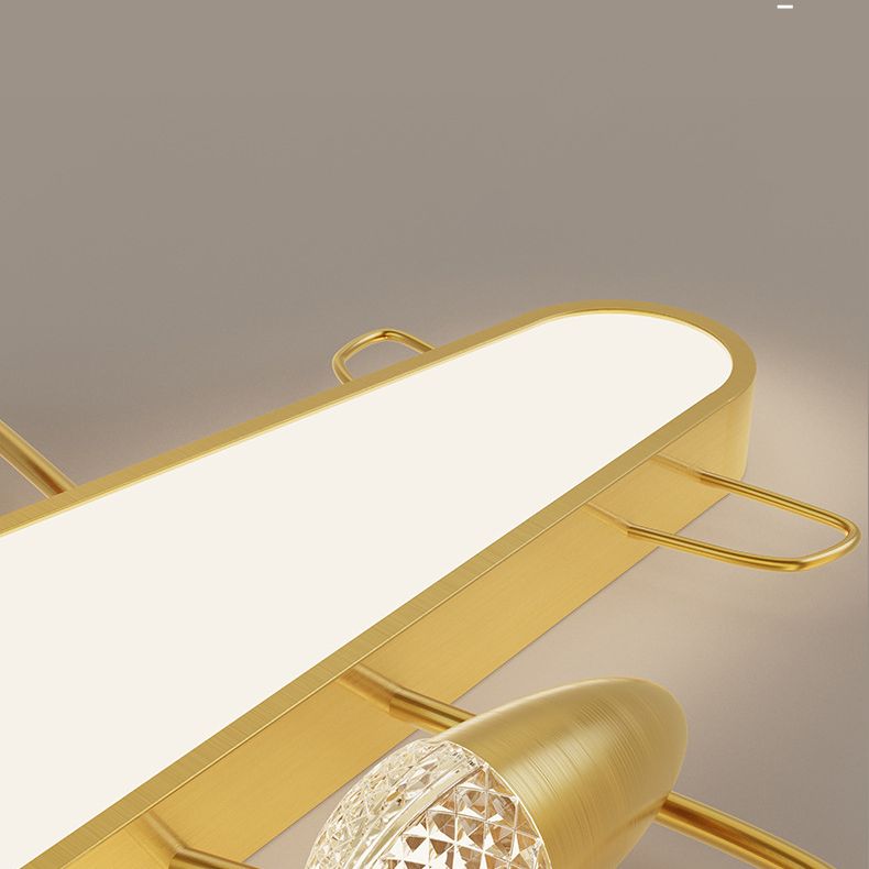 Moderno Techo De La Aeronave Minimalista Del Techo De La Luz De Montaje Del Metal De Oro De La Luz De Montaje Del