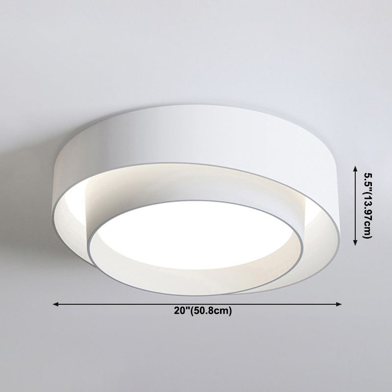 Plafonnier LED blanc en acrylique dans un montage encastré circulaire en fer de simplicité moderne pour les espaces intérieurs