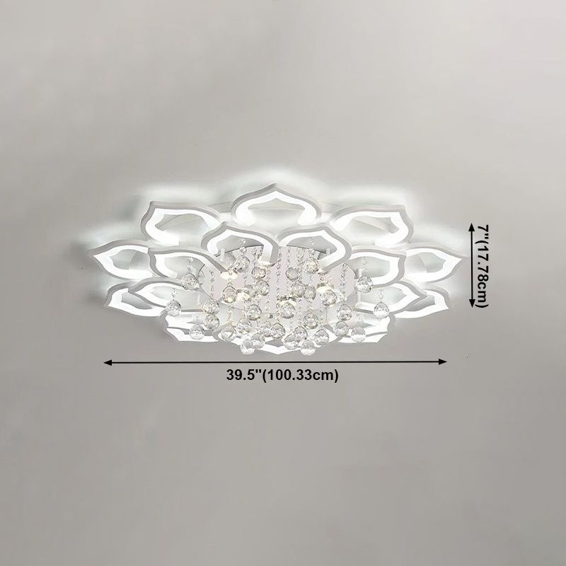 Bloemvorm LED kristallen plafondlamp moderne acryl inbouw voor woonkamer