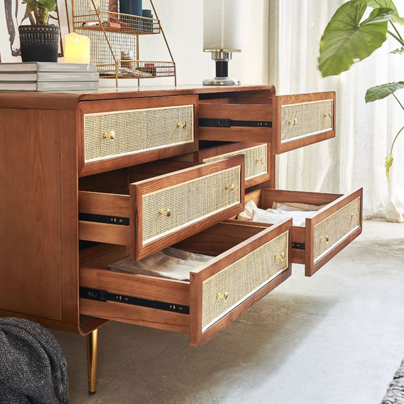 Glam Storage Chest Dresser Solid Wood Storage Chest with Drawers