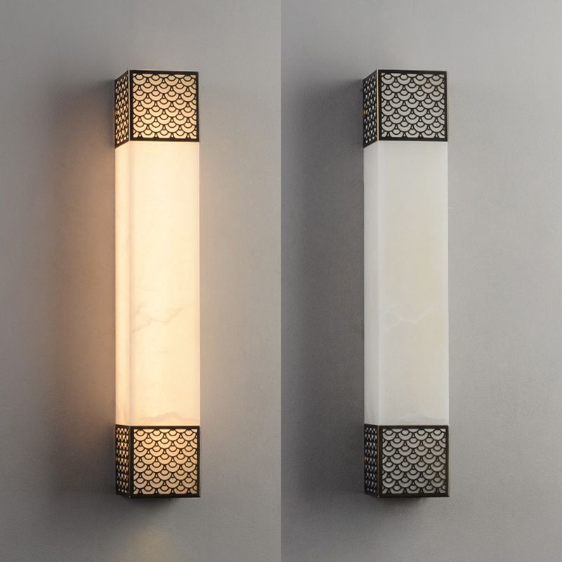 Lampada da parete a parete quadrata contemporanea Lampada a monte in metallo per soggiorno