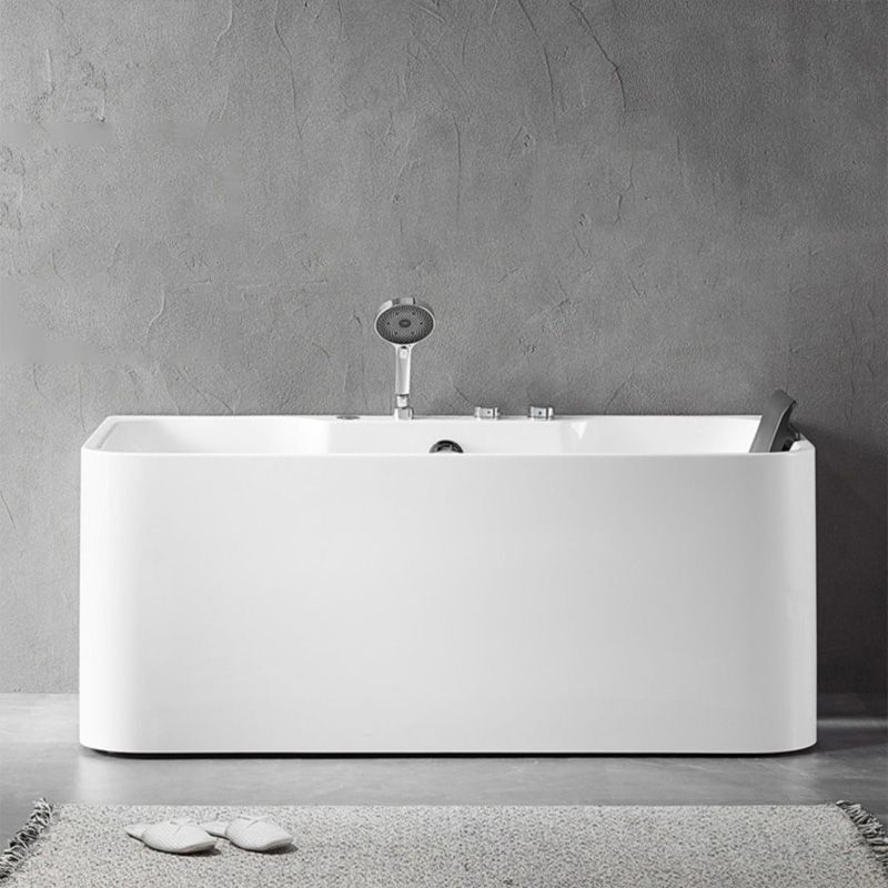 Antique Finish Acrylic Bathtub Rectangular Back to Wall Bath Tub