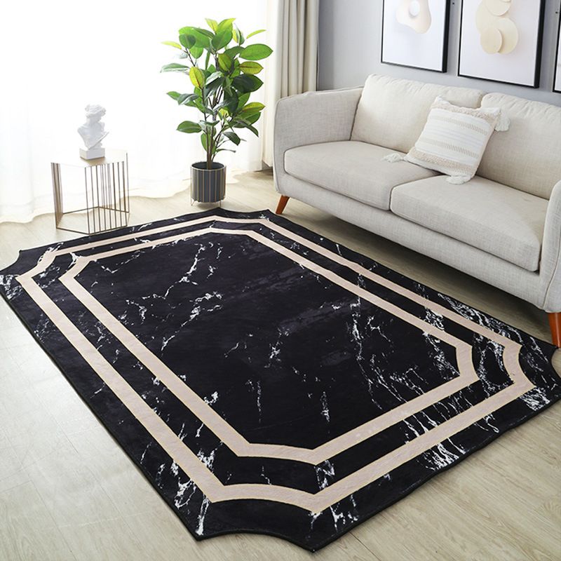 Simplicity Marble Effect Indoor Rug Novelty Shape Trendy Modern Carpet Polyester Anti-Slip Backing Carpet for Home Decoration