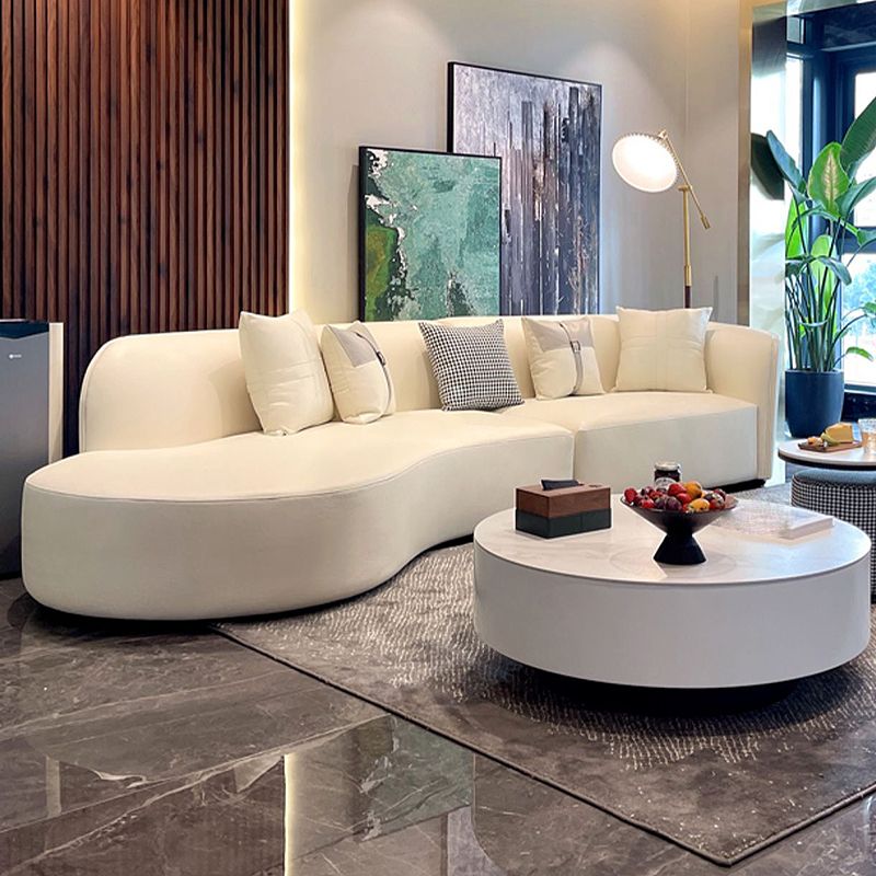 Faux Leather Pillow Top Arm Sofa/Sectional Pillowed Back Cushions, Stain-Resistant