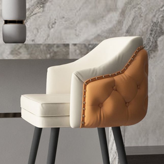 Modern Armrest Backrest Counter Stool Iron Cafe Bar Stool with Cushion and Pedal