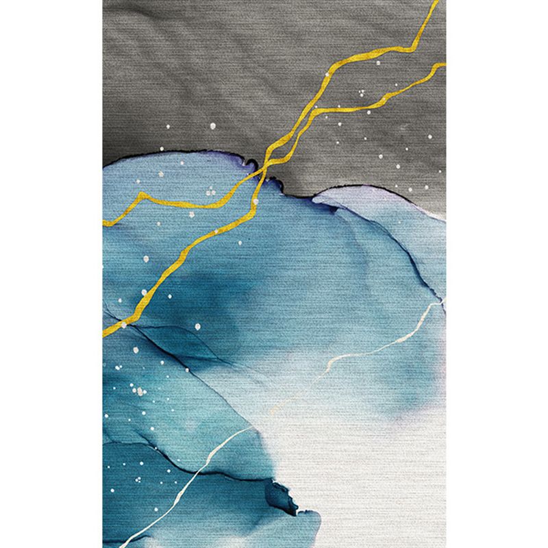 Multi-Color Geometric Rug Polypropylene Contemporary Rug Washable Stain Resistant Non-Slip Carpet for Home