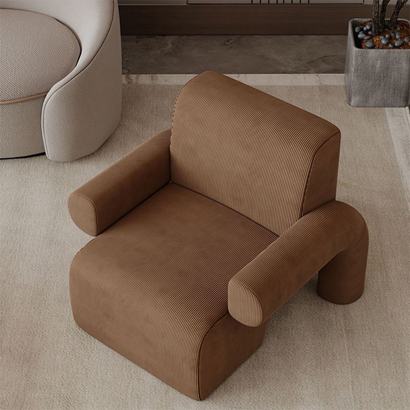 Nordic Style Fabric Armrest Fixed Backrest Abstract Arm Chair