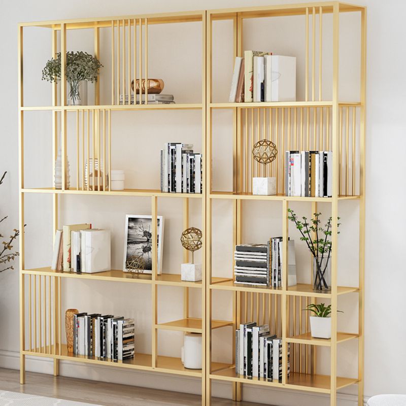 Black and Gold Modern Shelf Bookcase Metal Open Shelf for Home