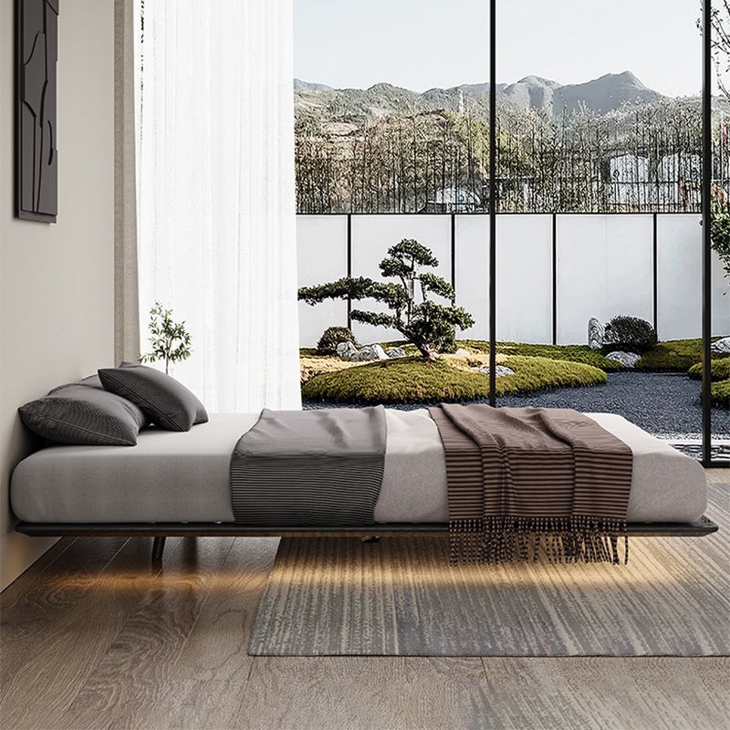 85.43 inch Wide Mid-Century Modern Platform Bed Frame Solid Wood Bed