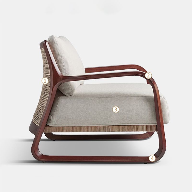 Mid-Century Modern Accent Armchair Square Arms Arm Chair for Living Room