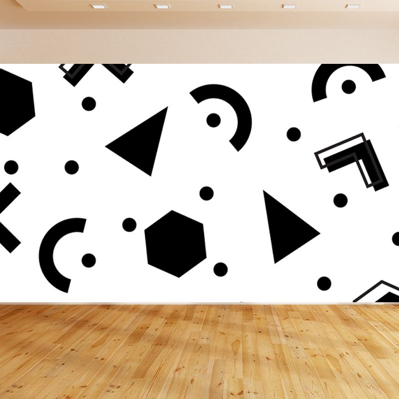 Illustration Geometry Mural Wallpaper Giant Wall Covering for House Interior, Custom Size