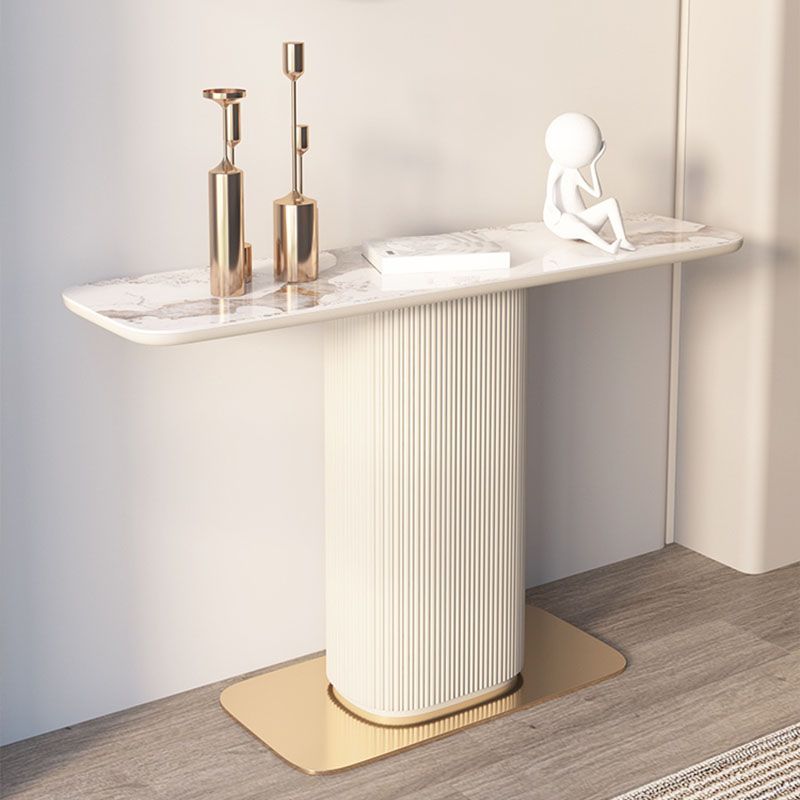 14" W Modern Stone Console Table Stain Resistant Accent Table for Hall