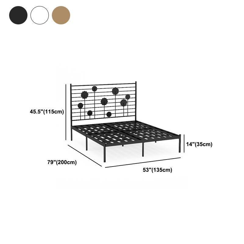 Glam Open-Frame Bed Metal Rectangular Headboard Standard Bed