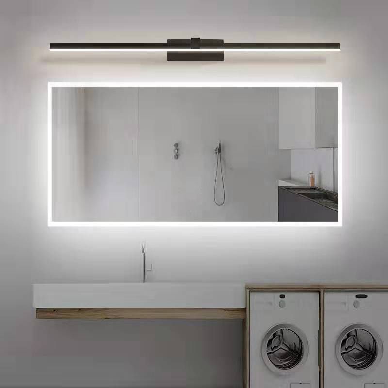 Linear Shade Metal Wall Sconce Lighting Modern 1- Light Mirror Wall Mount Light Fixture