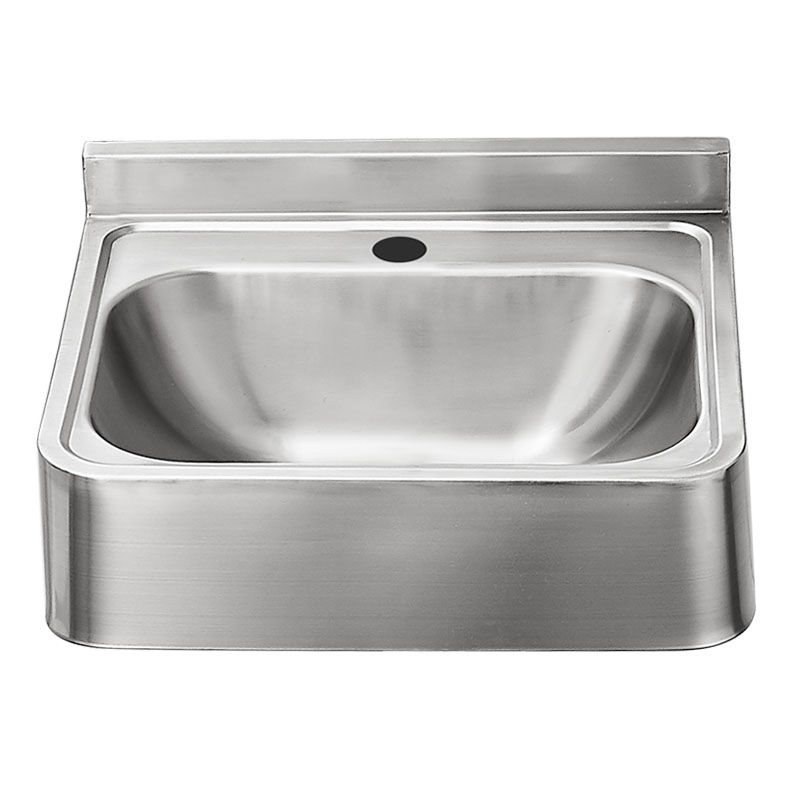 Contemporary Bathroom Sink with Pop-Up Drain Metal Rectangular Wall Mount Bathroom Sink