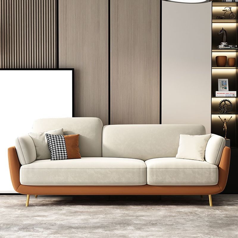 Polish Finish Sofa Flared Arm Sofa for Living Room and Bonus Room