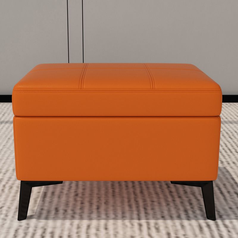 Rectangle Storage Ottomans Contemporary Leather Storage Ottomans with Legs