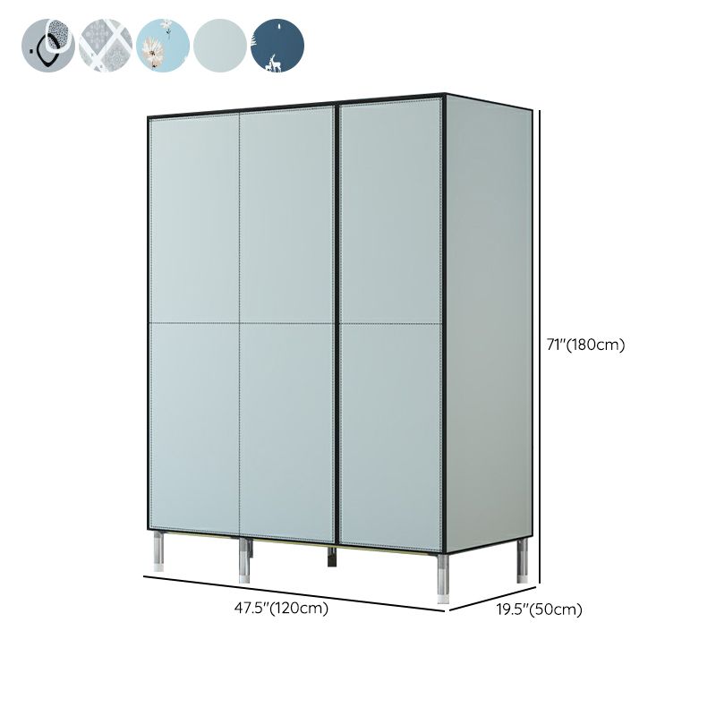 Hinged Steel Wardrobe Armoire Contemporary Wardrobe Closet with Legs